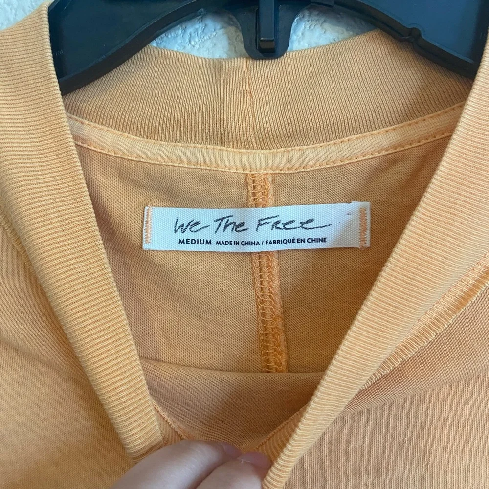 Free People All Day Orange Short Sleeve Tunic T-Shirt - Picture 6 of 7